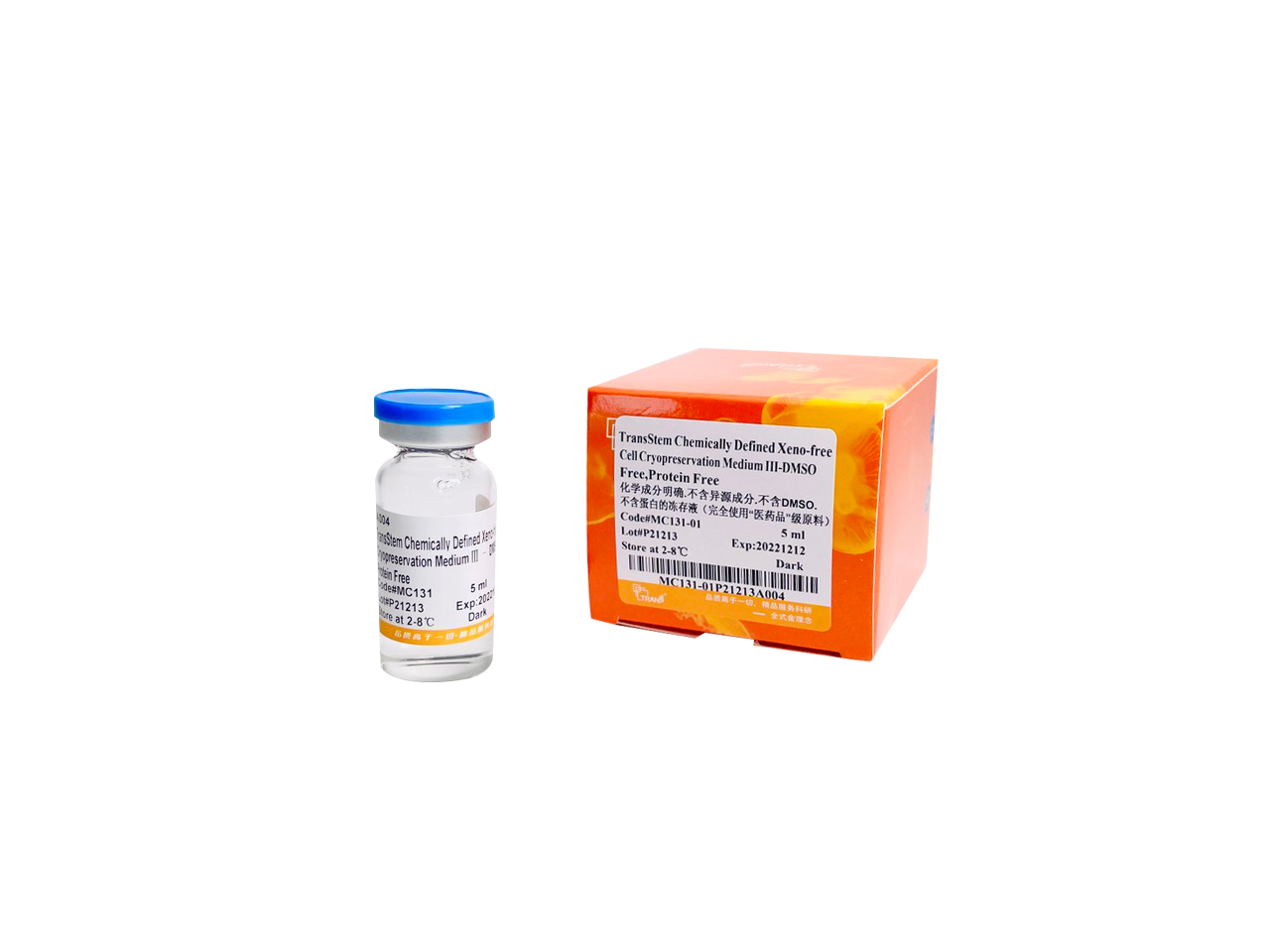 TransStem®Chemically Defined Xeno-free Cell Cryopreservation Medium III–DMSO Free,Protein Free